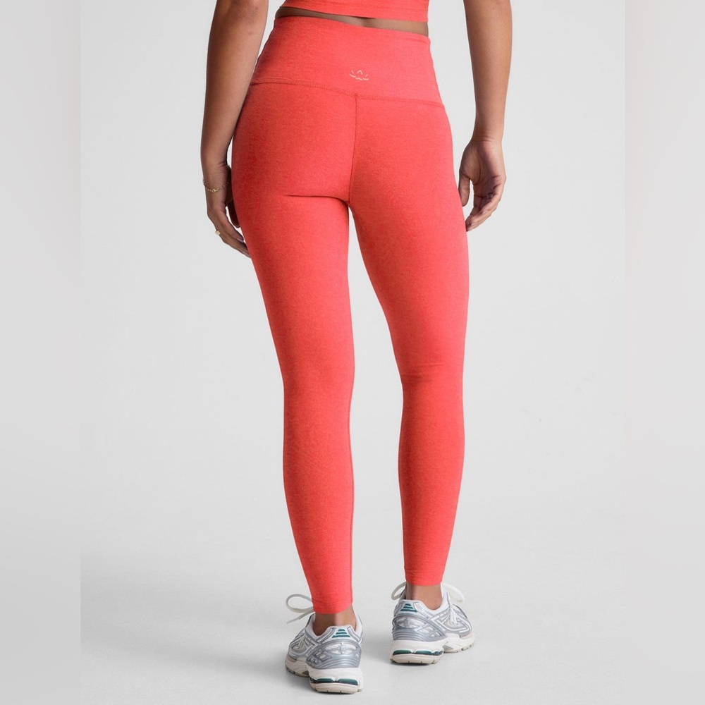 Beyond Yoga High-Waist Coral Red Leggings and tank set - Picture 3 of 9